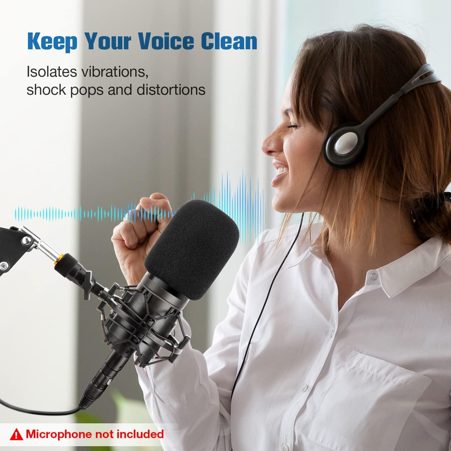 Soporte de choque Wibond AT2020 con filtro pop para micrófono