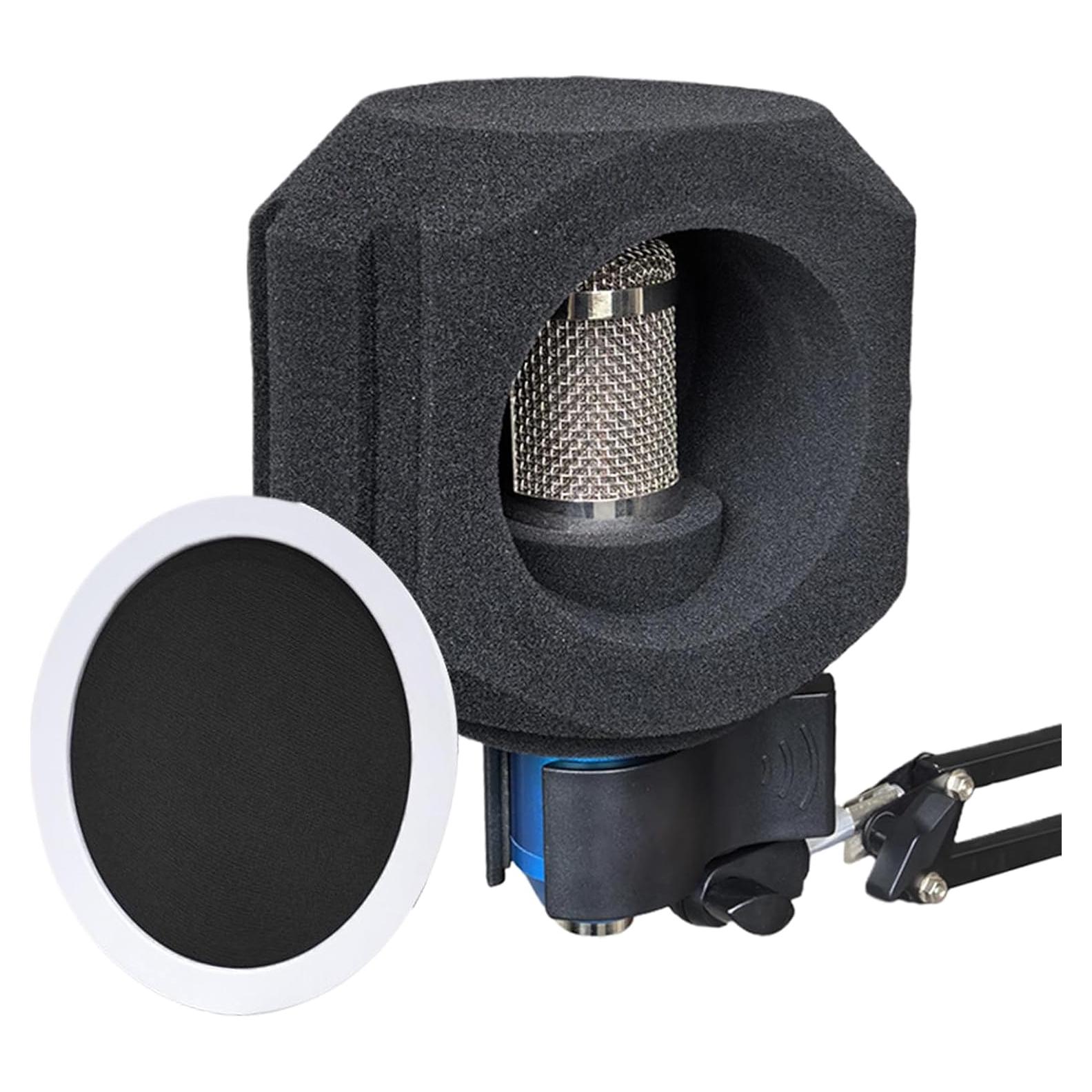 Escudo Acústico para Micrófono - Aislante de Sonido Negro