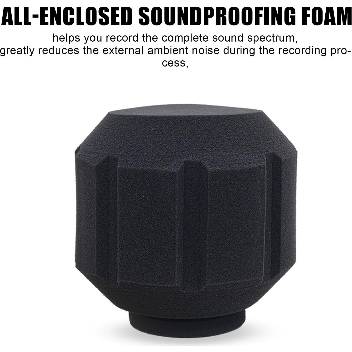 Escudo Acústico para Micrófono - Aislante de Sonido Negro