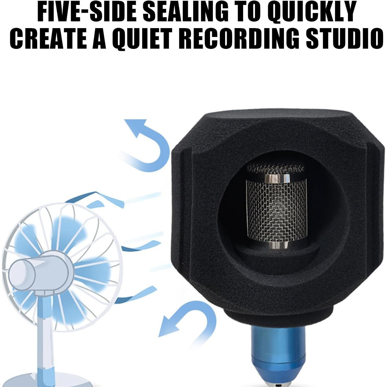 Escudo Acústico para Micrófono - Aislante de Sonido Negro