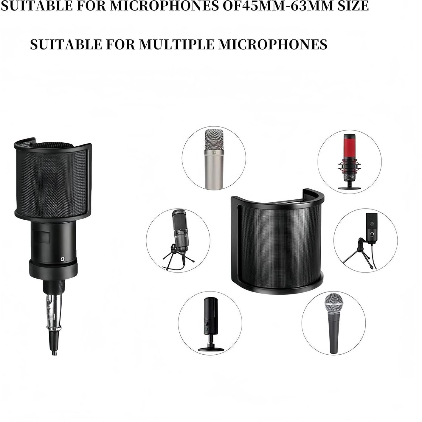 Filtro Pop Profesional para Micrófono de Mano 3 Capas