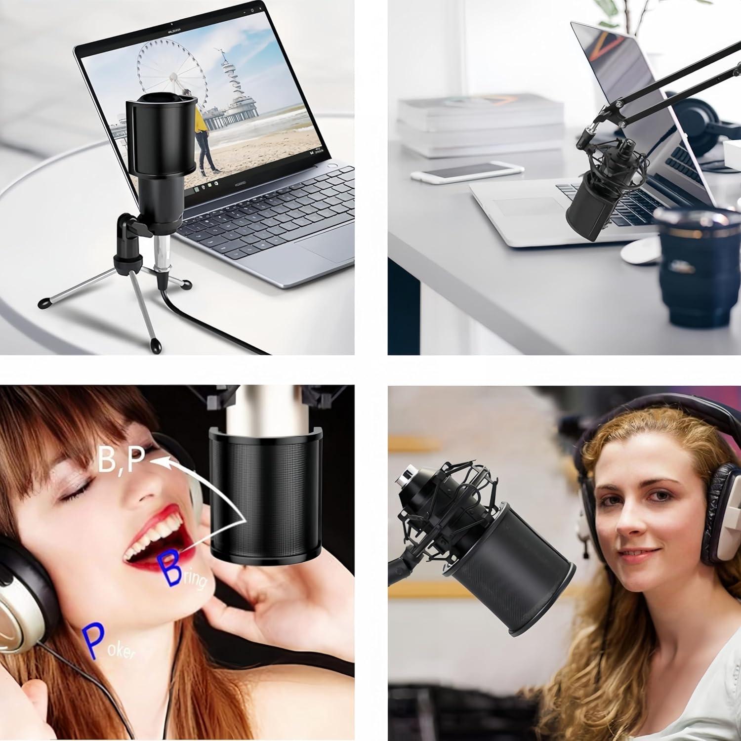 Filtro Pop Profesional para Micrófono de Mano 3 Capas