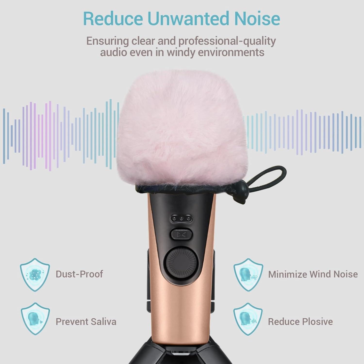 Parabrisas de Micrófono Cubilux Rosa para Apogee HypeMic