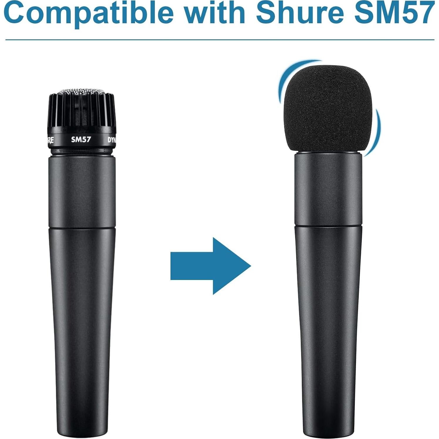 Pantalla contra viento para micrófono Shure SM57 - 6 Paquetes