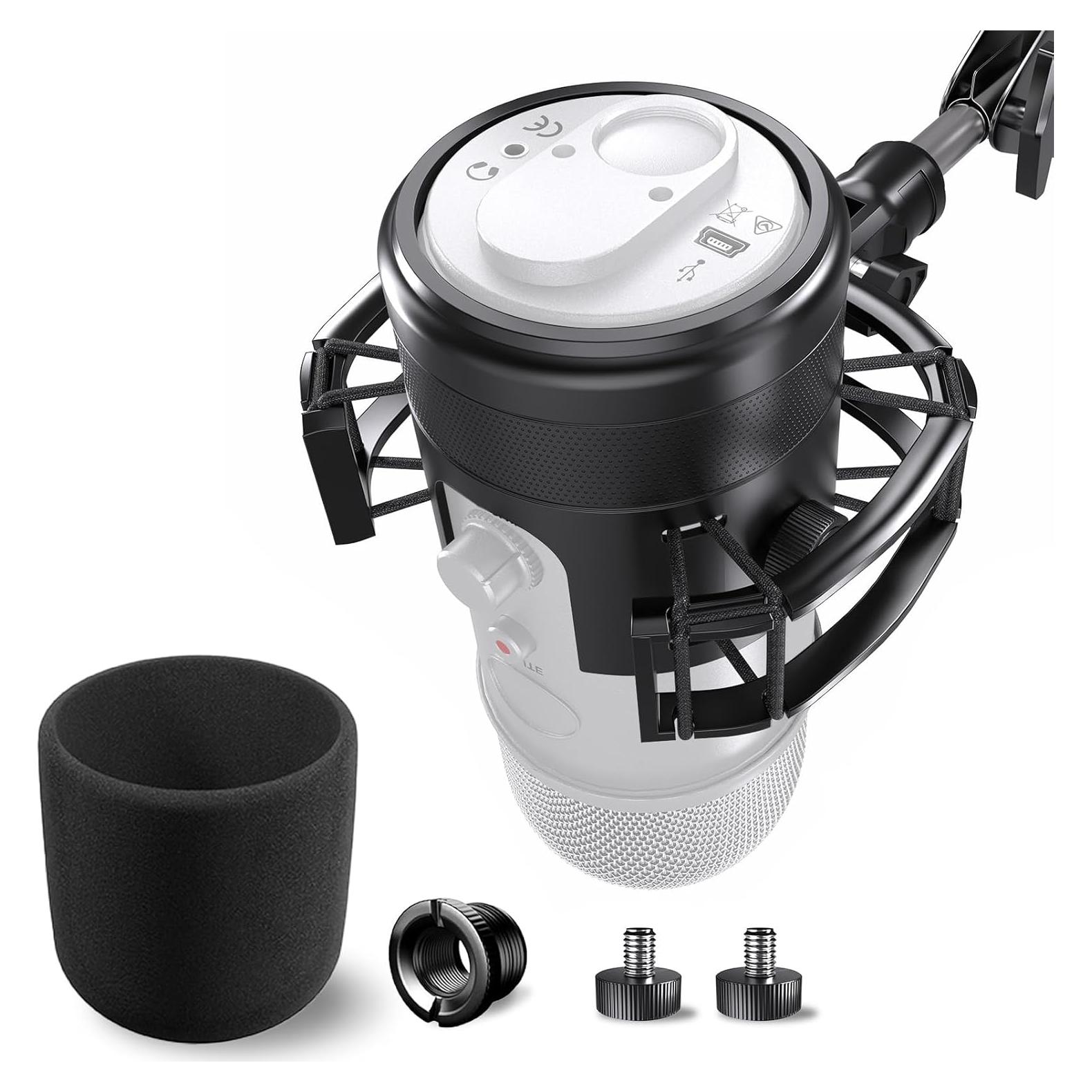 Soporte de choque Borenbuir para micrófono Blue Yeti con filtro anti-pop