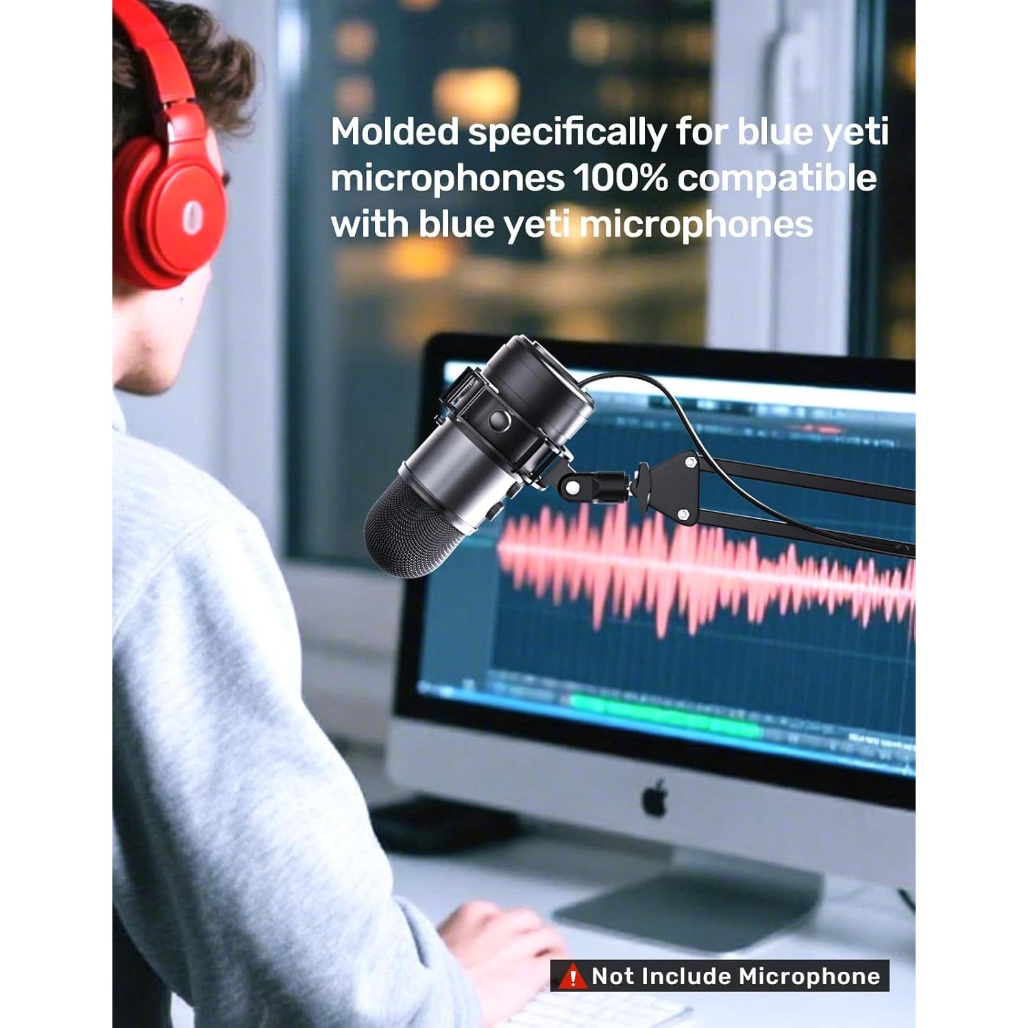 Soporte de choque Borenbuir para micrófono Blue Yeti con filtro anti-pop