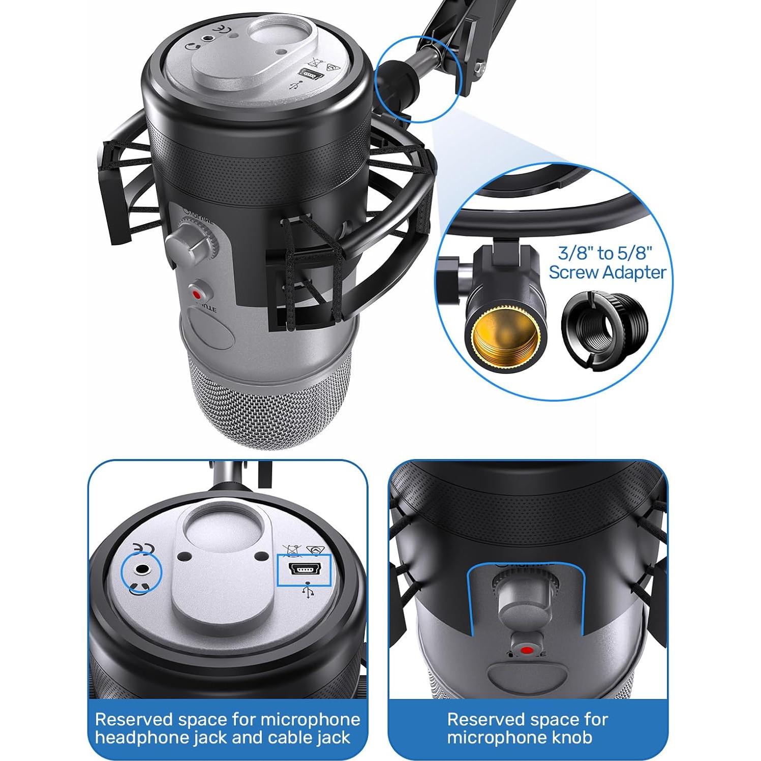 Soporte de choque Borenbuir para micrófono Blue Yeti con filtro anti-pop