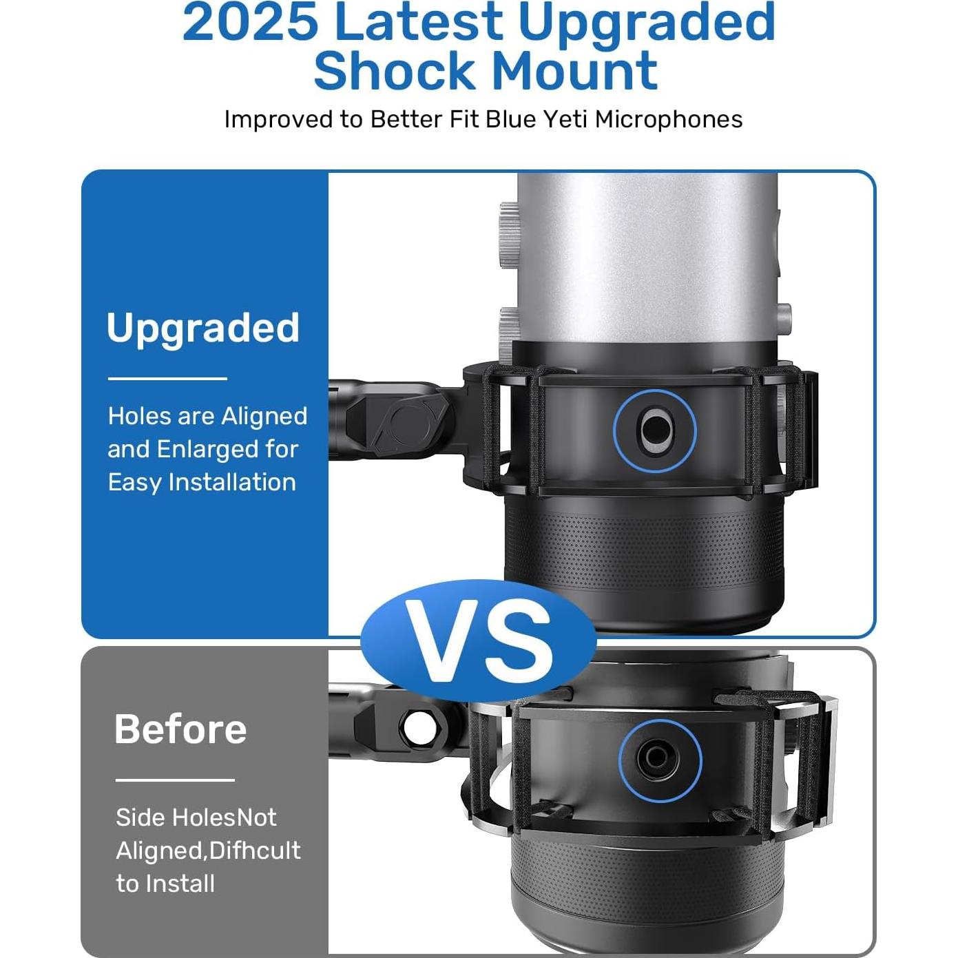 Soporte de choque Borenbuir para micrófono Blue Yeti con filtro anti-pop