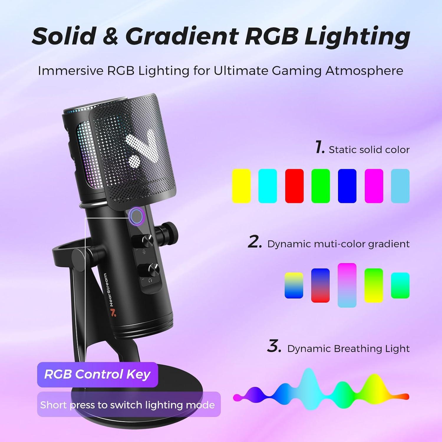 Micrófono Gaming AM35U USB con Cancelación de Ruido y RGB