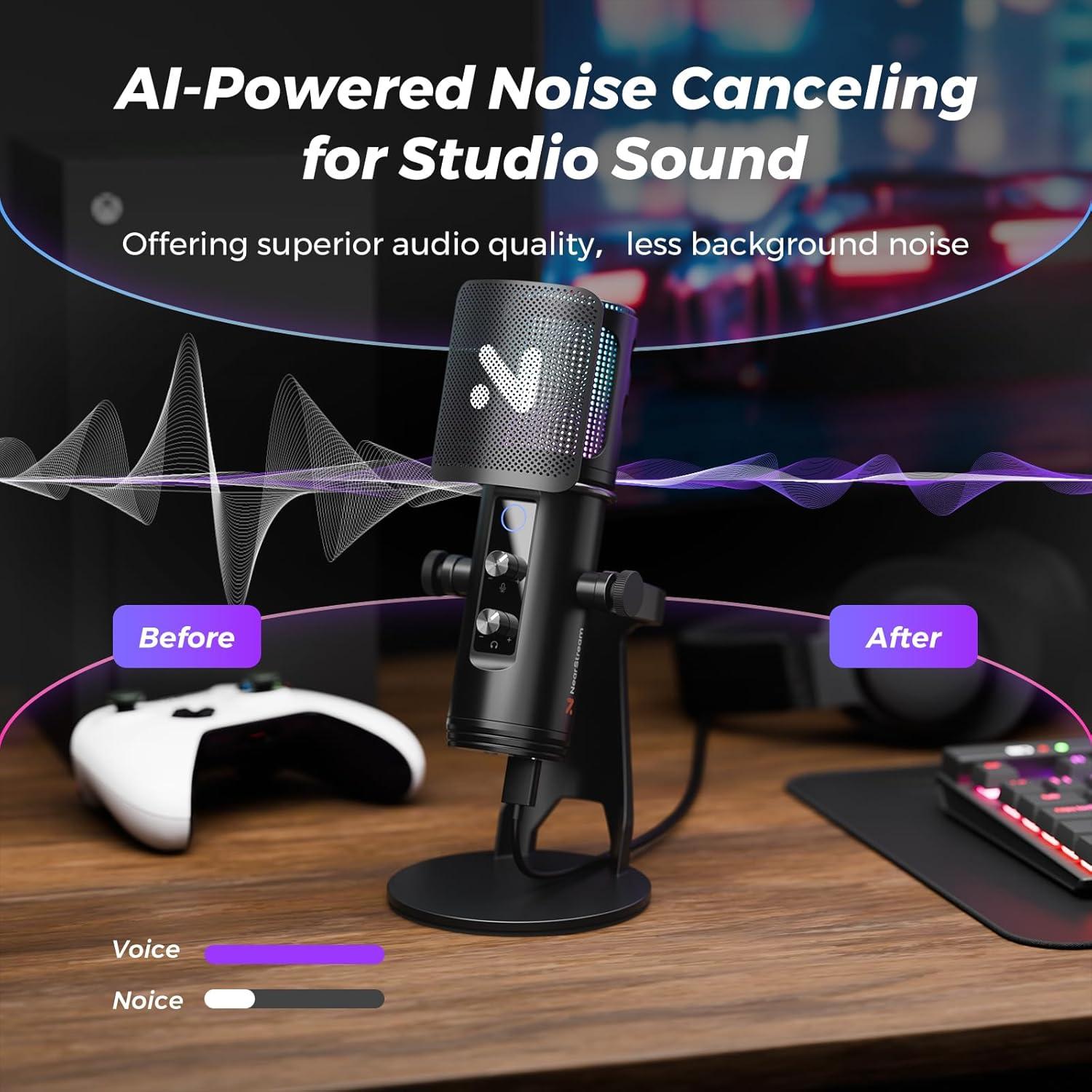 Micrófono Gaming AM35U USB con Cancelación de Ruido y RGB