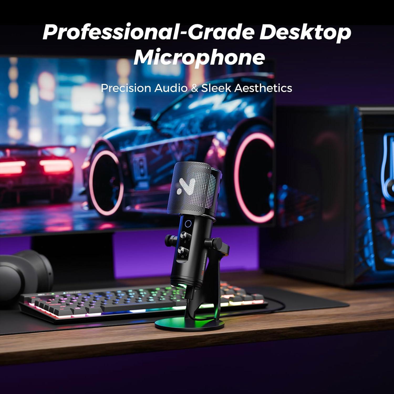 Micrófono Gaming AM35U USB con Cancelación de Ruido y RGB