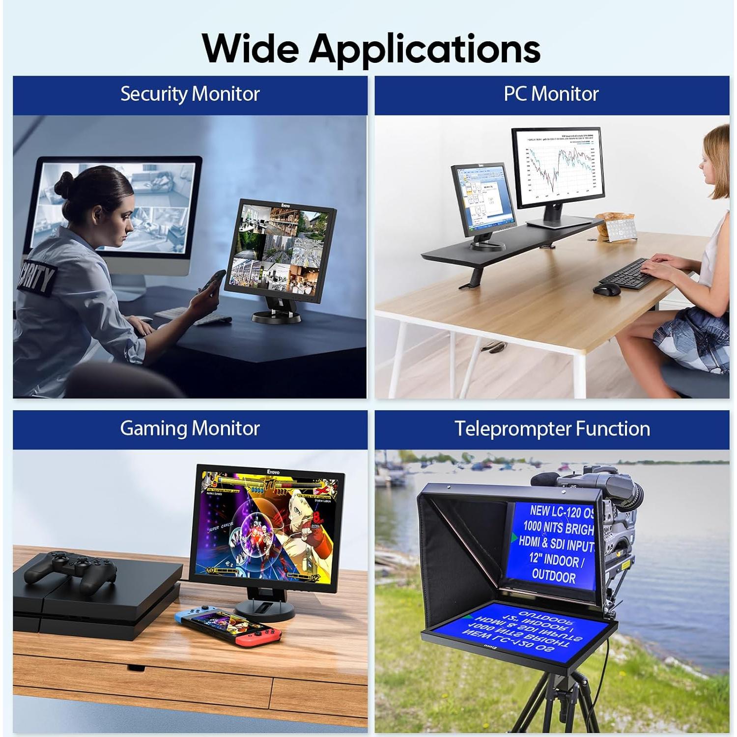 Monitor LCD 14" Eyoyo EM07D HDMI VGA 1024x768