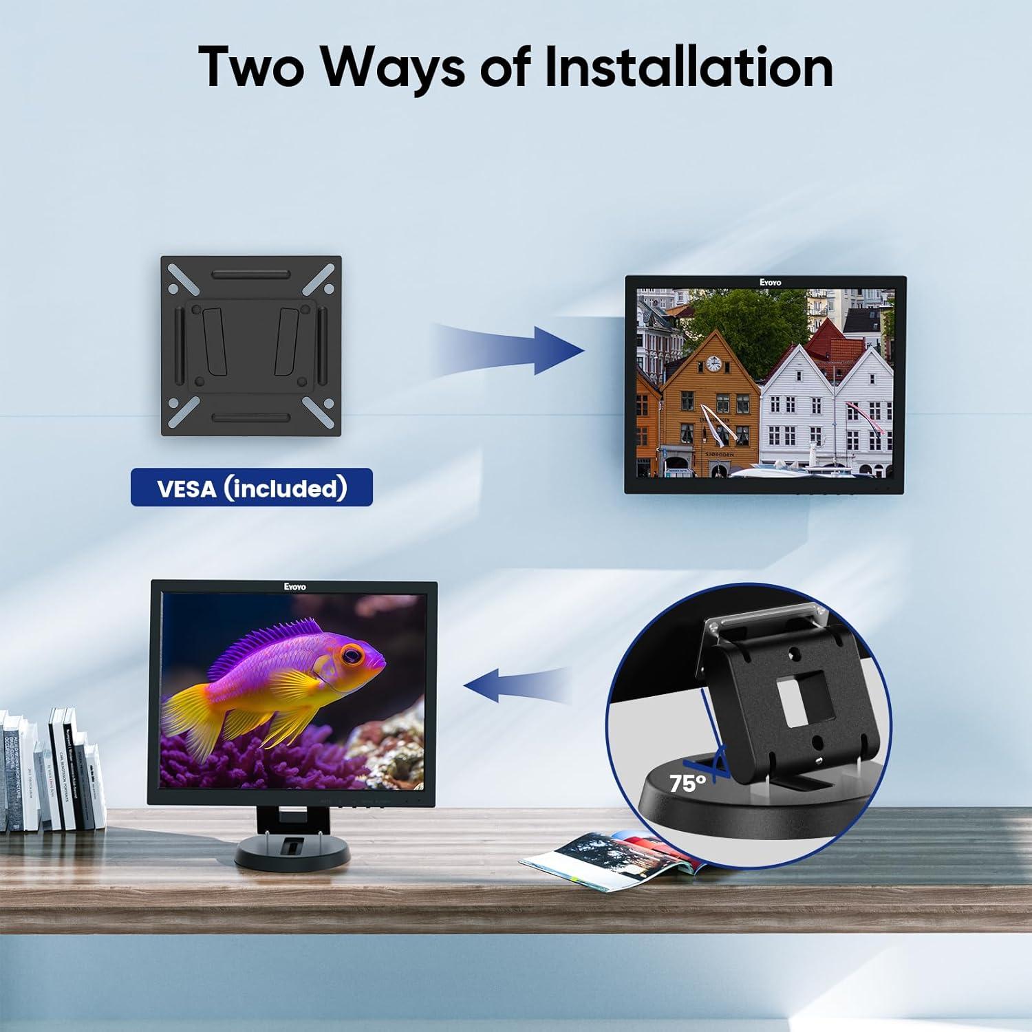 Monitor LCD 14" Eyoyo EM07D HDMI VGA 1024x768