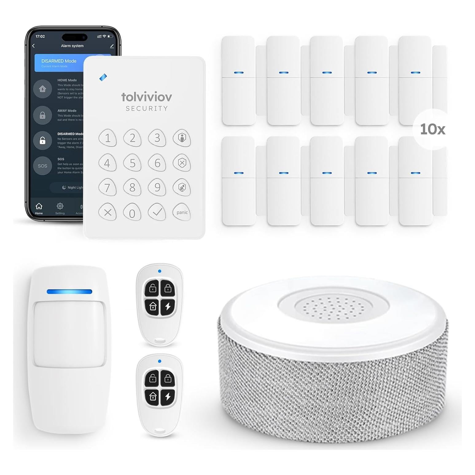 Sistema de Alarma Inalámbrico tolviviov A-15pack 15 Piezas