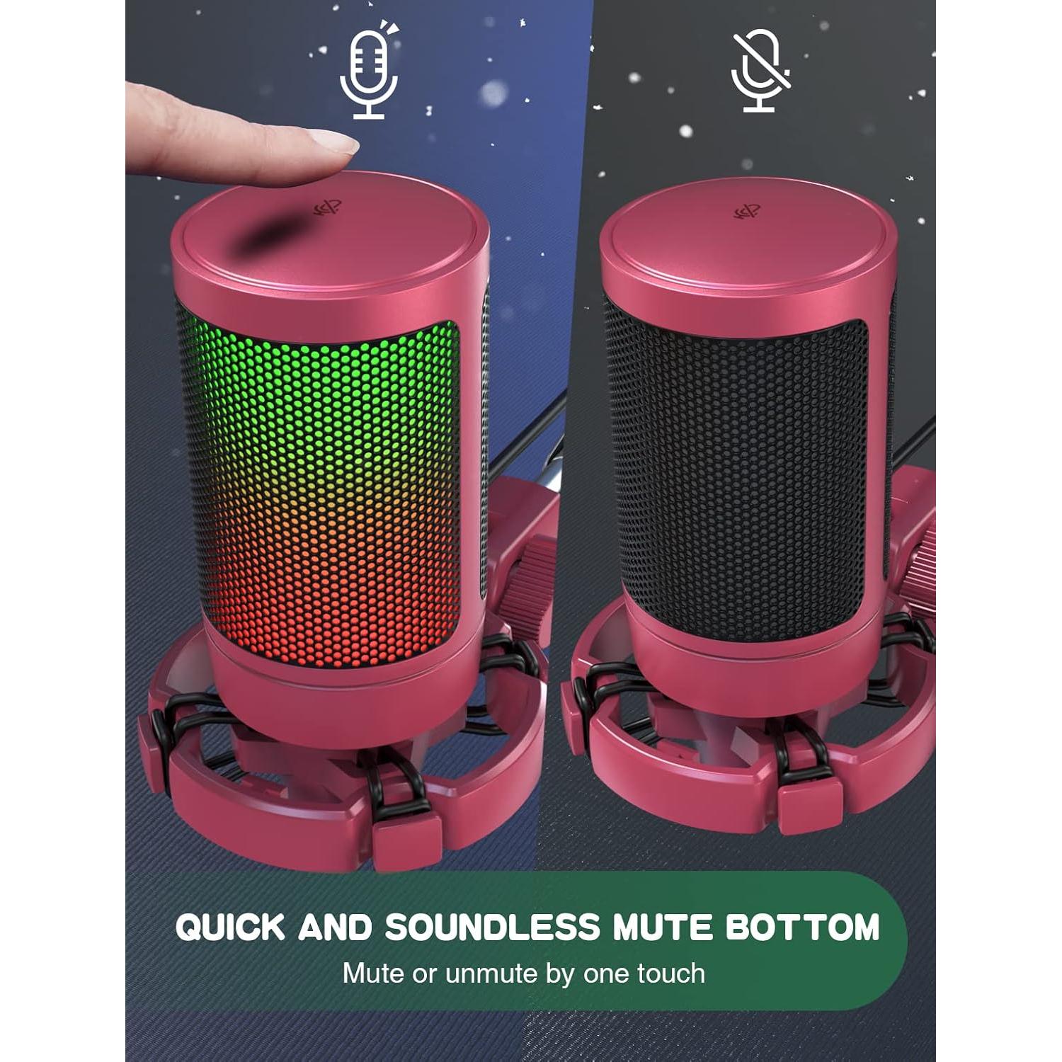 Micrófono USB FIFINE AmpliGame + Auriculares RGB 7.1