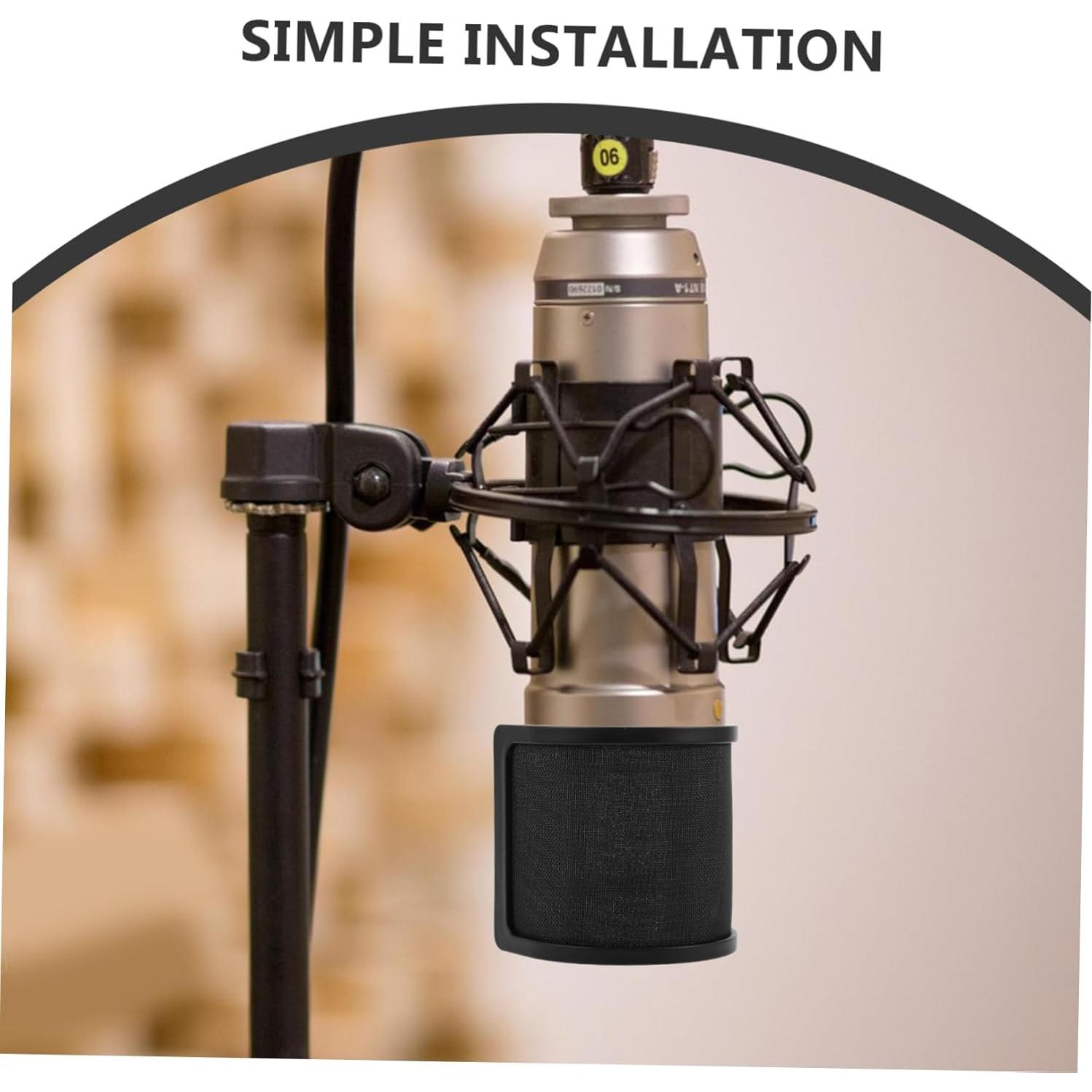 Filtro Pop Doble Capa U Negro para Micrófono - Aislamiento Ruido