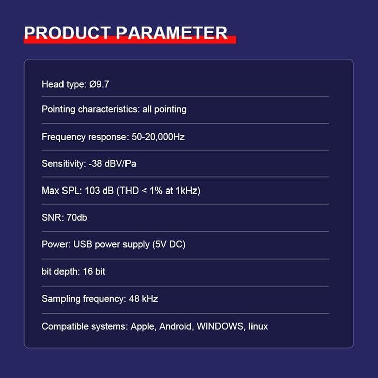 USB Condenser Microphone with RGB Lighting, Pop Filter, and Shockproof Base – Ideal for Streaming, Recording, and Gaming