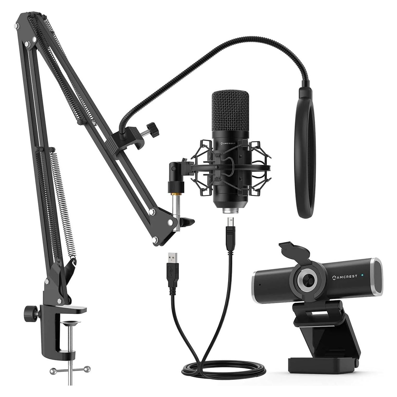 Cámara Web Amcrest 1080P USB con Micrófono y Soporte