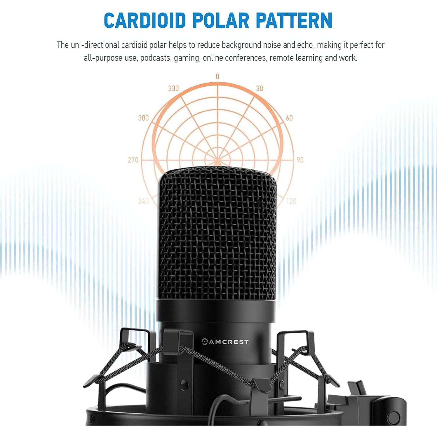 Cámara Web Amcrest 1080P USB con Micrófono y Soporte