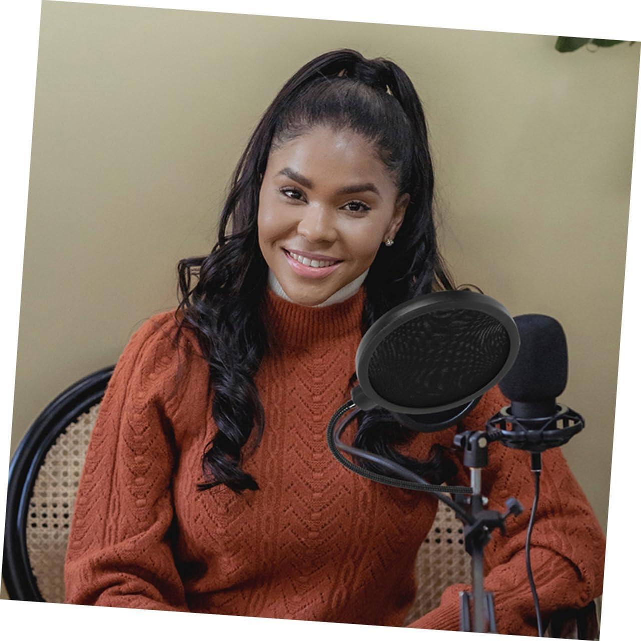 2 Piezas Cubierta de Parabrisas para Micrófono Mano Negro