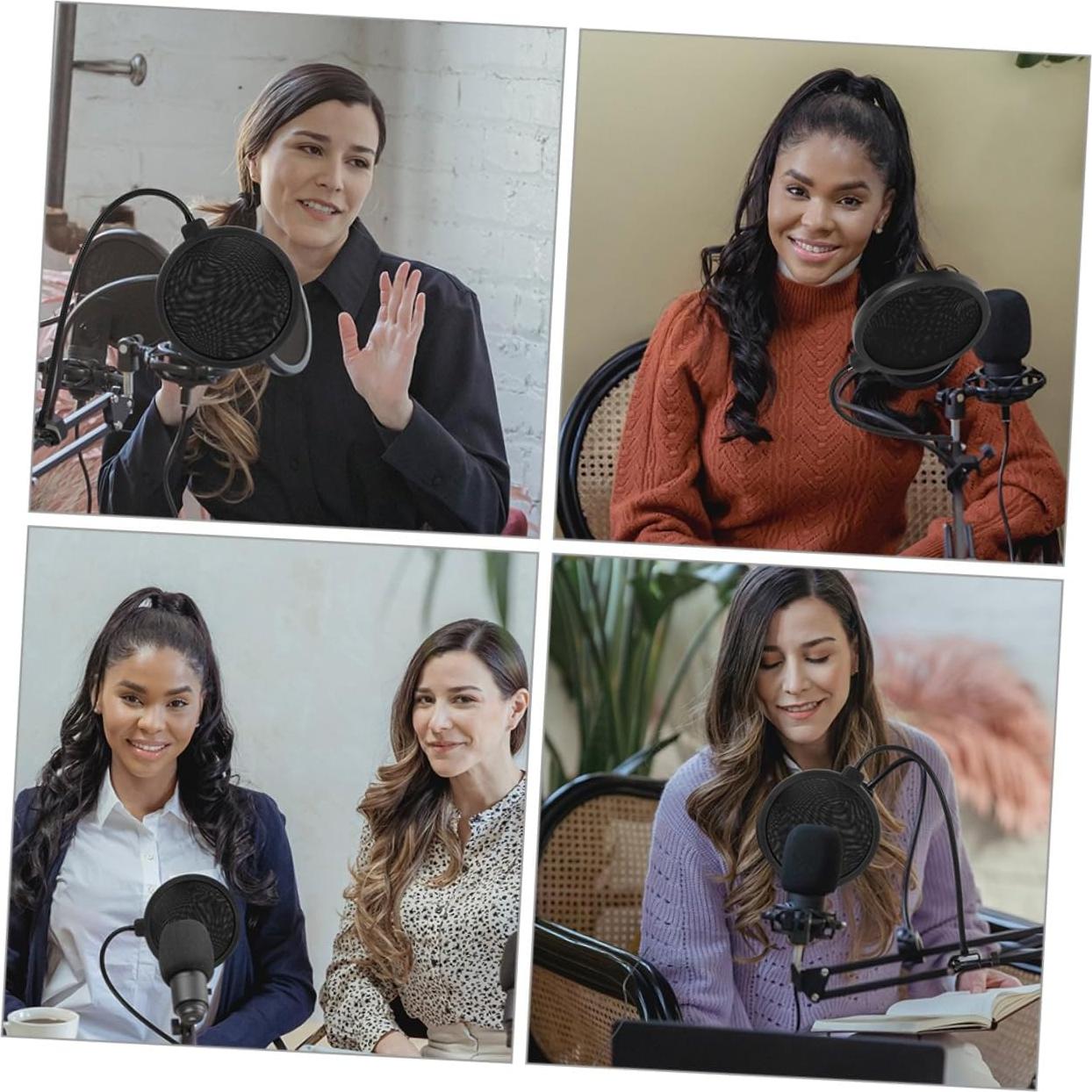 2 Piezas Cubierta de Parabrisas para Micrófono Mano Negro