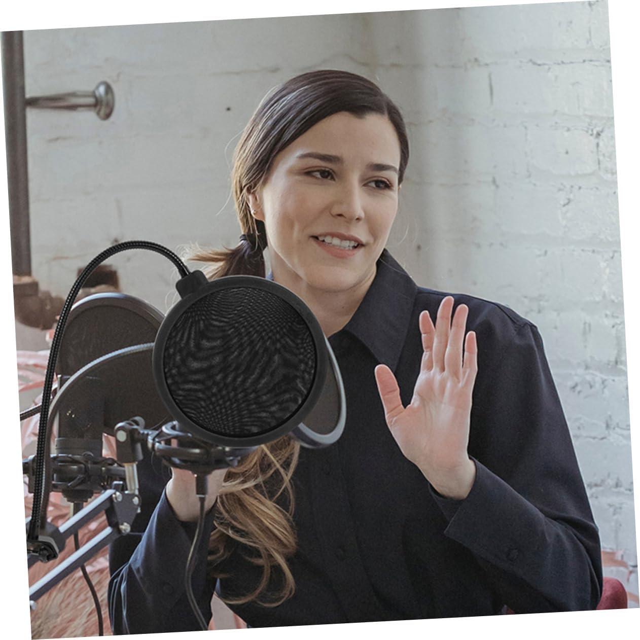 2 Piezas Cubierta de Parabrisas para Micrófono Mano Negro