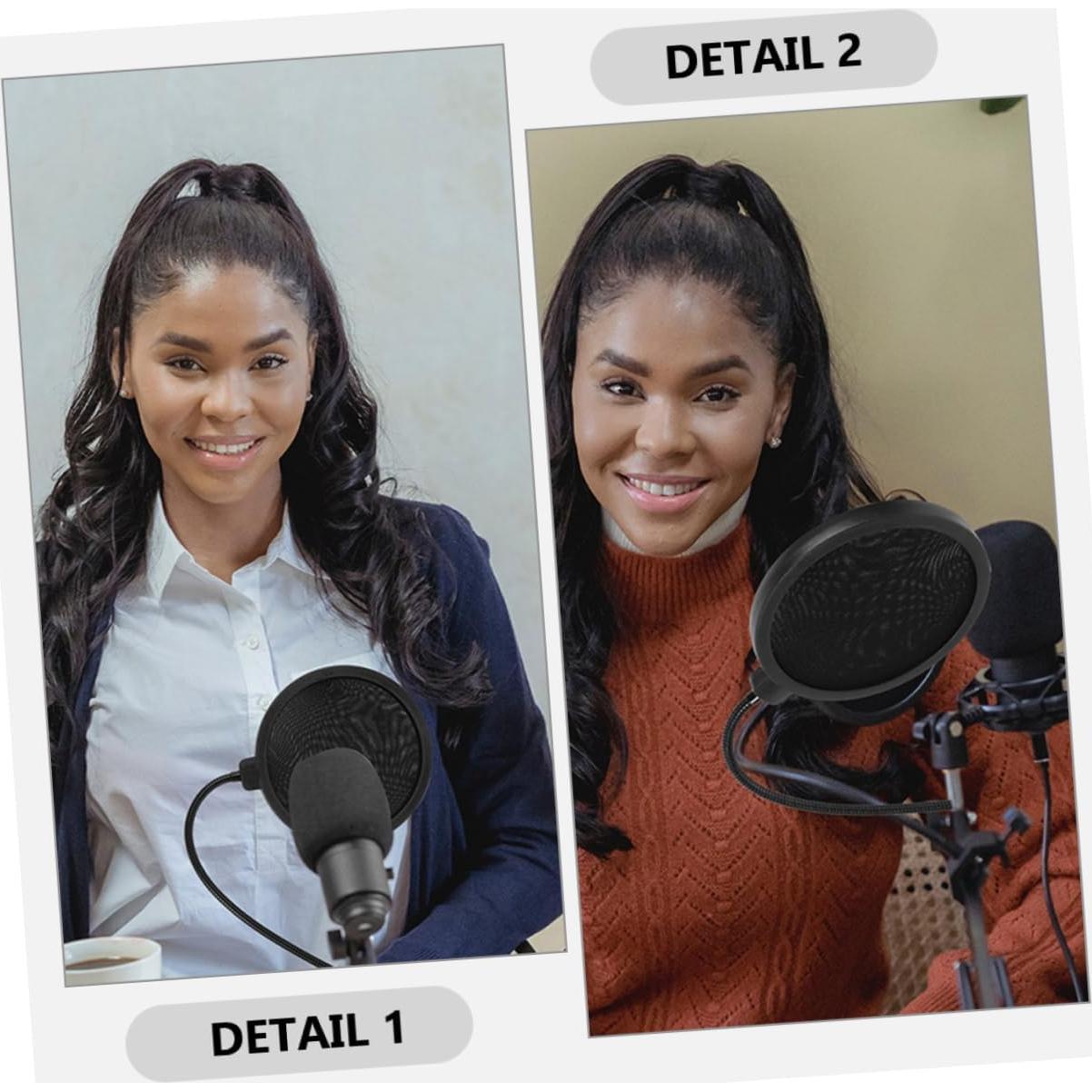 2 Piezas Cubierta de Parabrisas para Micrófono Mano Negro