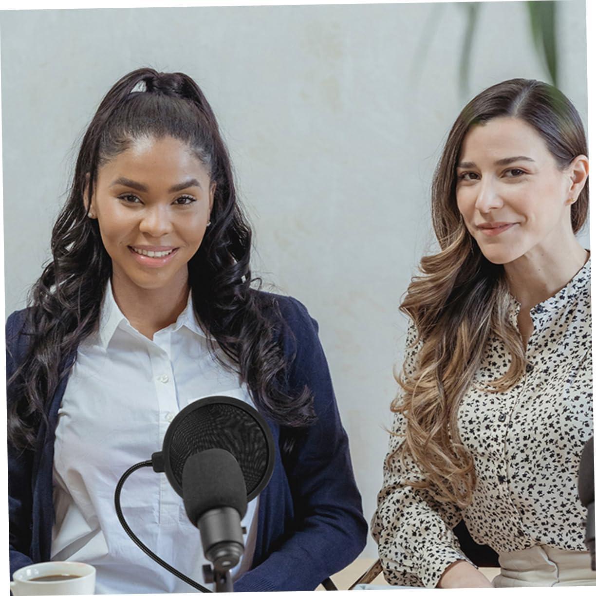 2 Piezas Cubierta de Parabrisas para Micrófono Mano Negro