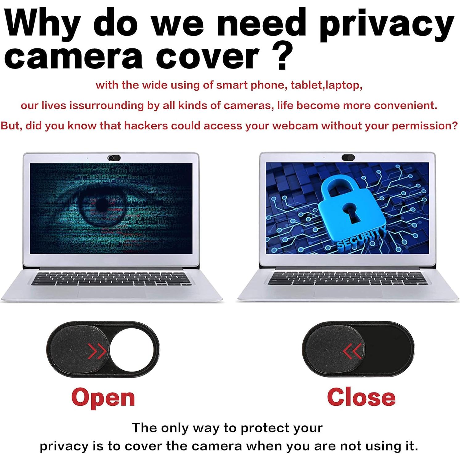 Cubierta de Webcam Deslizante imluckies 6 Pcs Metal 0.05 cm