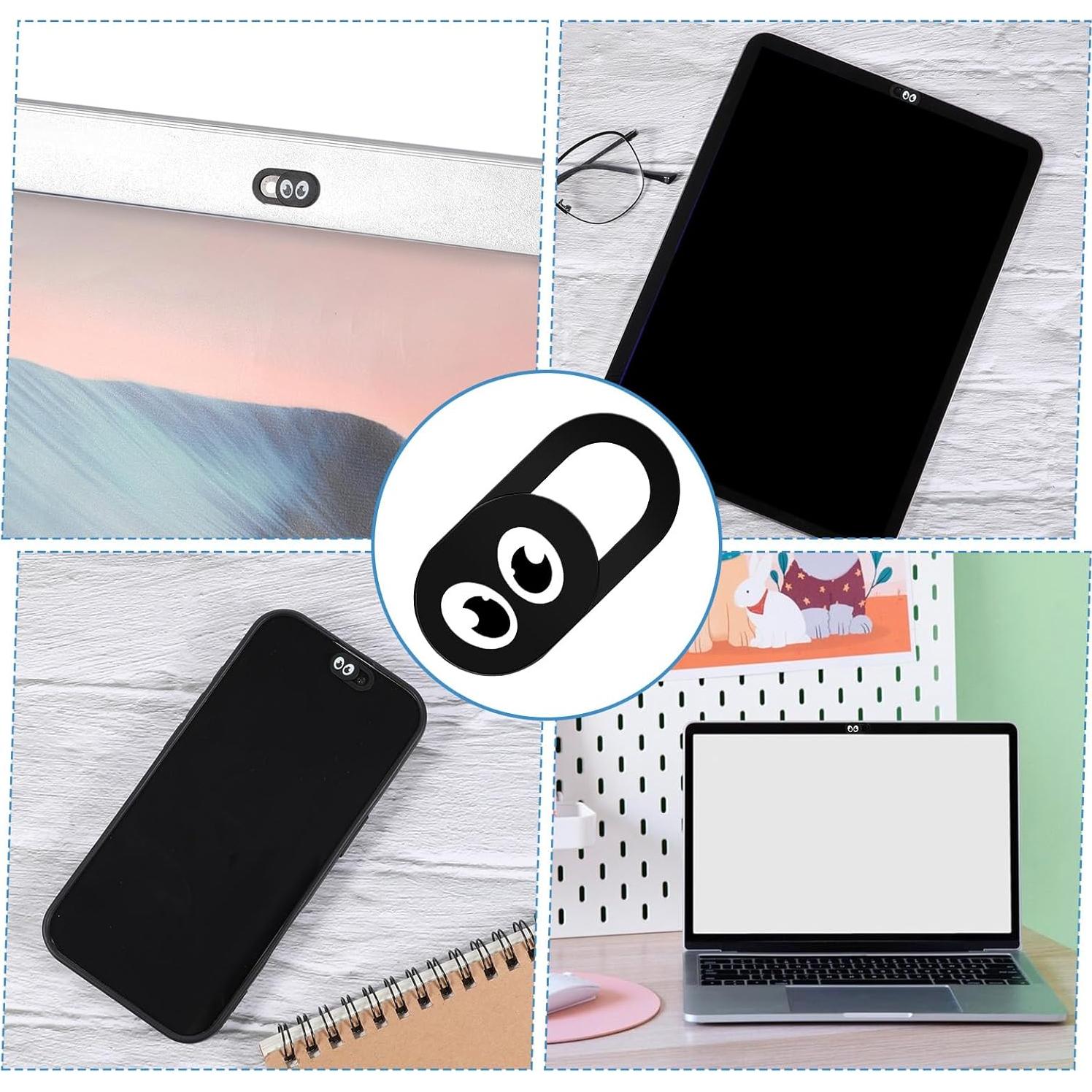 Cubierta de Cámara Web Deslizante 8 Piezas Psyqtsuary - Negro