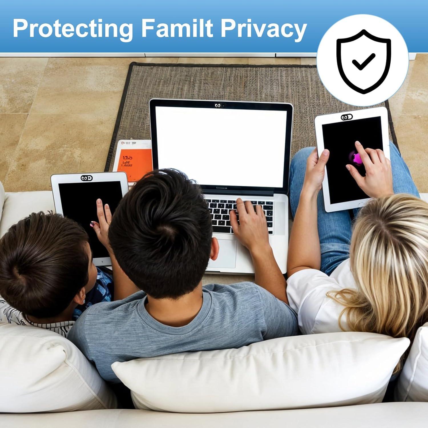 Cubierta de Cámara Web Deslizante 8 Piezas Psyqtsuary - Negro