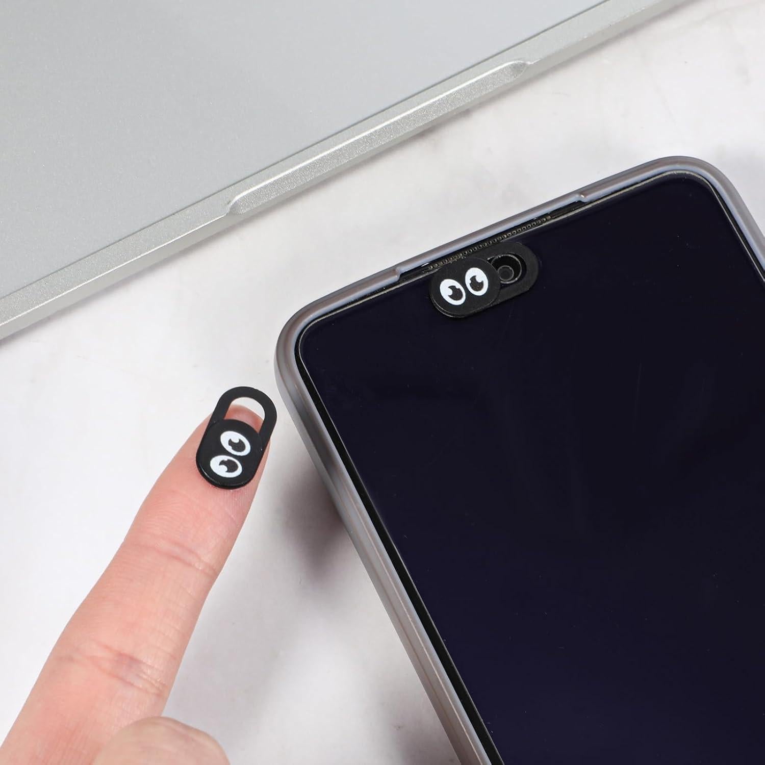 Cubierta de Cámara Web Deslizante 8 Piezas Psyqtsuary - Negro