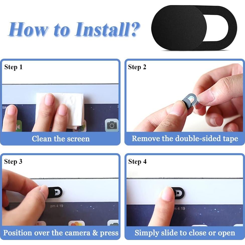 Cubierta Deslizante de Webcam Mesee 50 Piezas Ultra Delgado