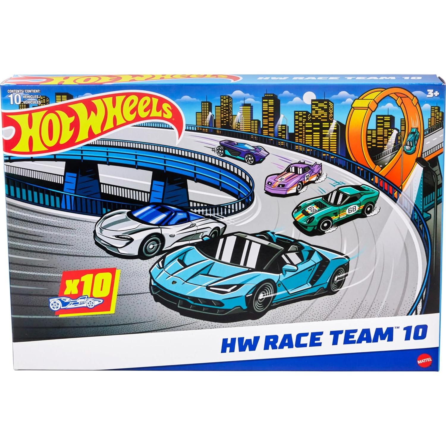 Paquete de 10 coches Hot Wheels a escala 1:64 para niños