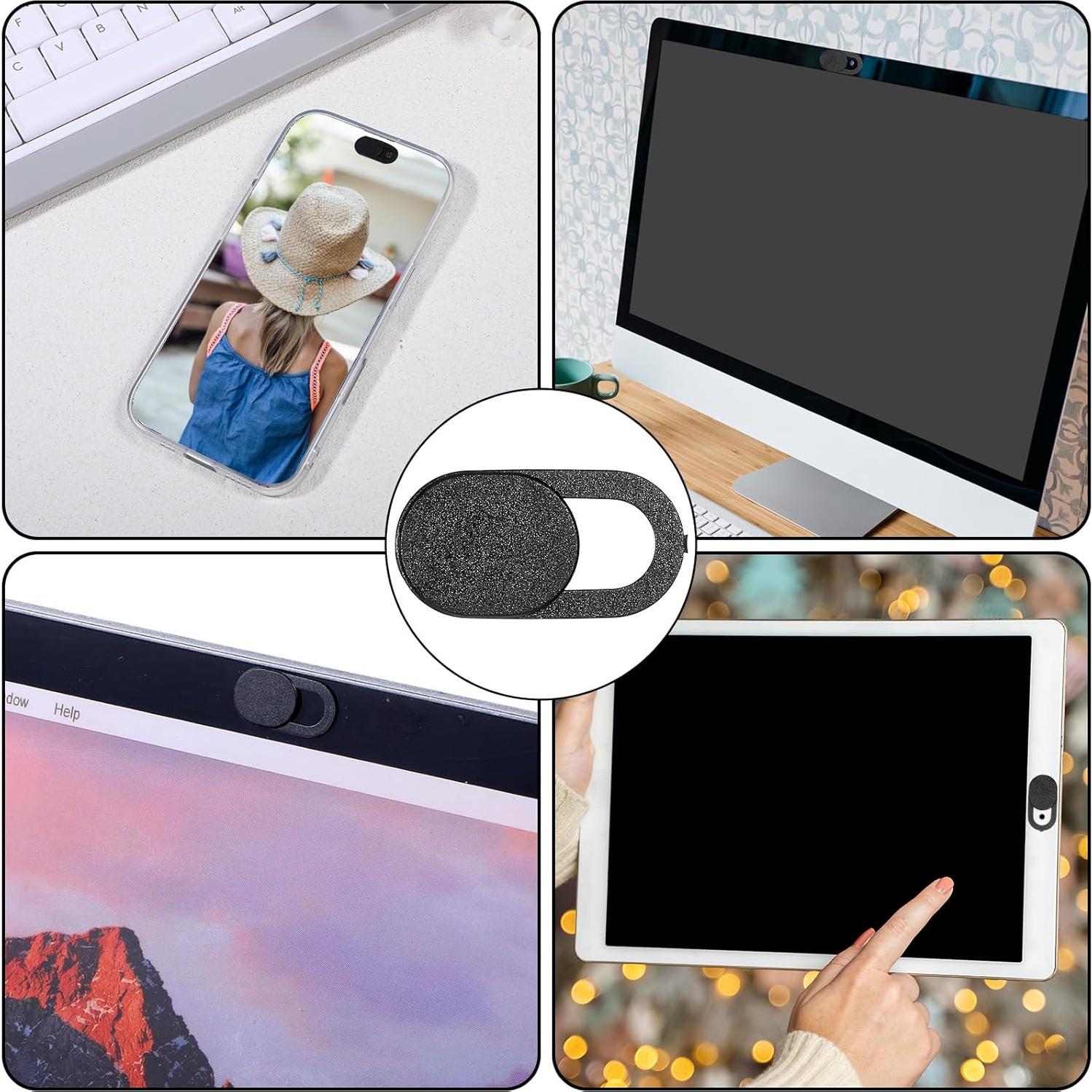 12 Piezas Cubierta de Webcam JIYIN Anti-Mirón Negra