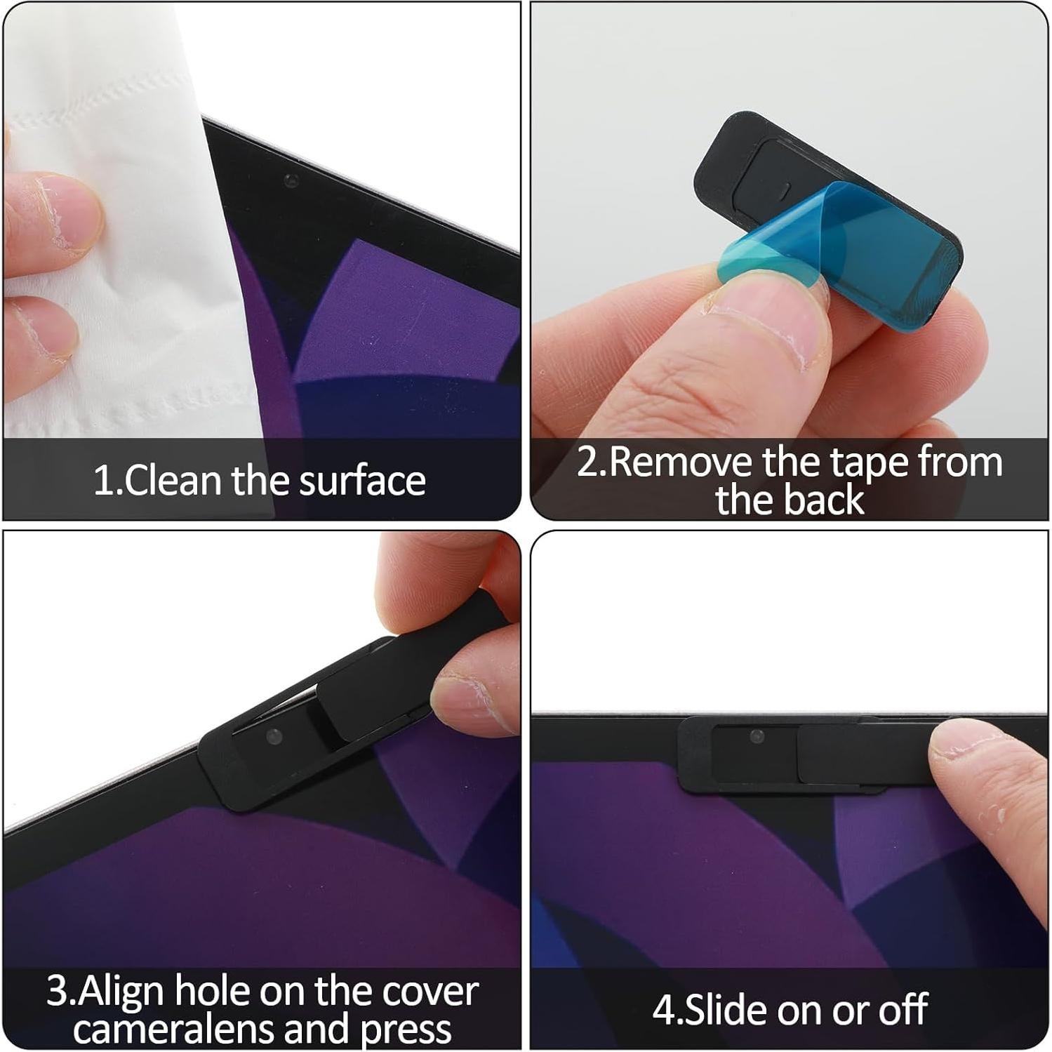 Cubierta de Privacidad para Webcam Ymapinc 4 Pcs Negro