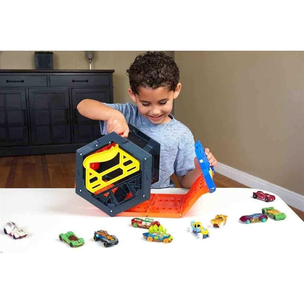 Pista de Carrera Hot Wheels Roll Out 5 Carriles con Almacenamiento