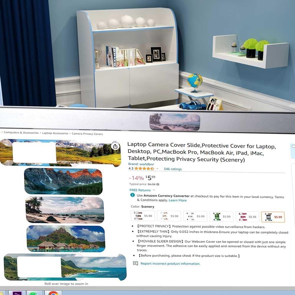 Cubierta deslizante para webcam Worldbnr - Protección de privacidad