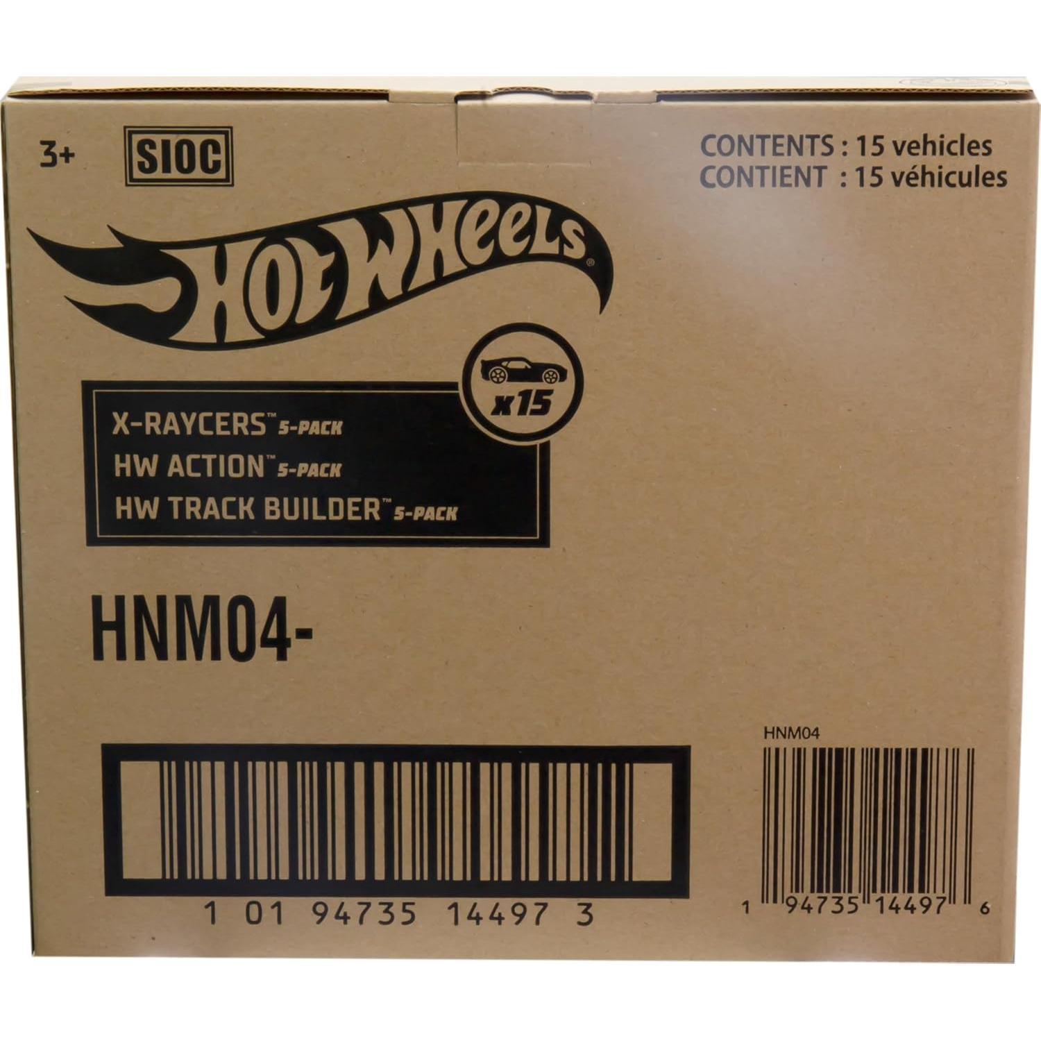 Paquete de 15 coches Hot Wheels Mattel 3 temáticas 1:64