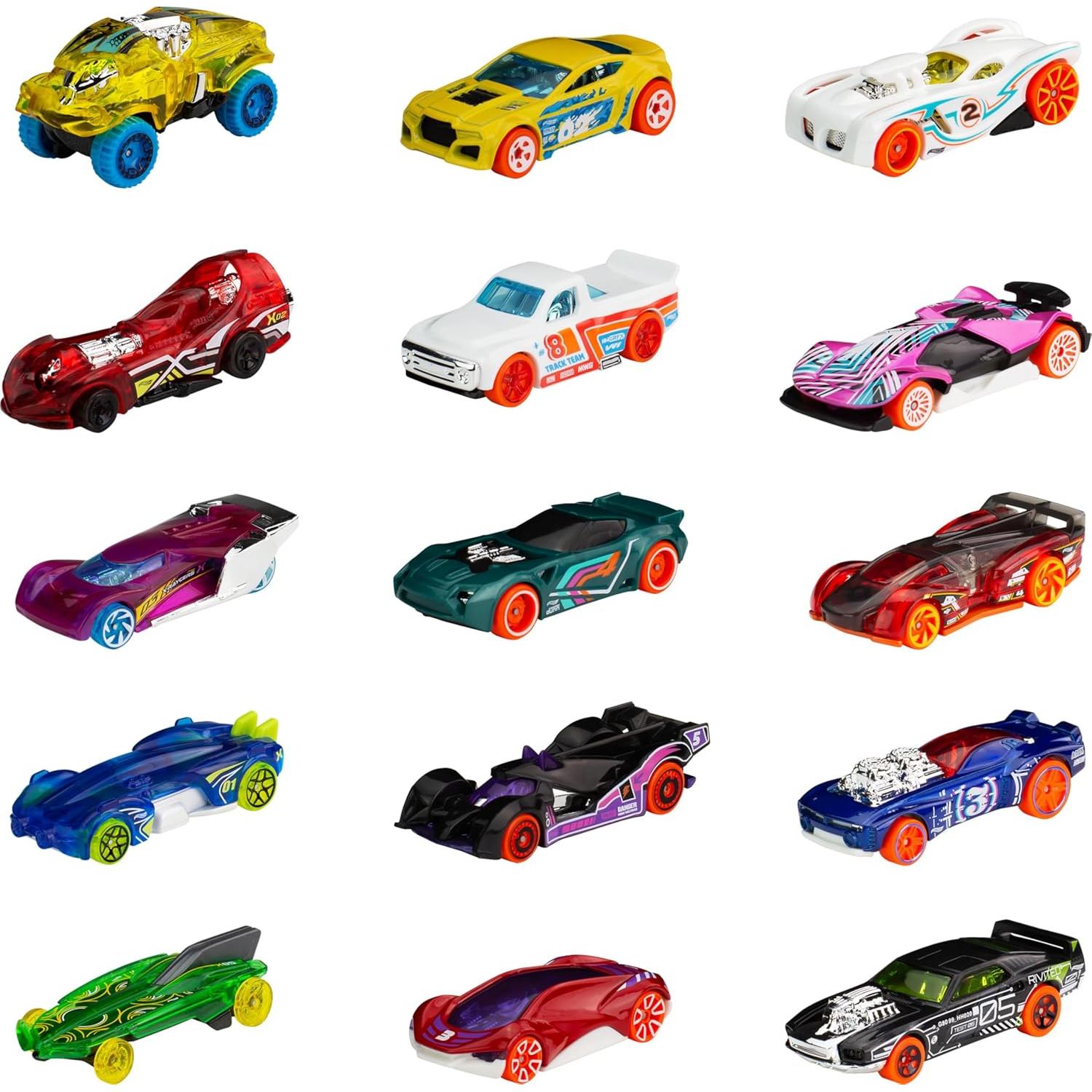 Paquete de 15 coches Hot Wheels Mattel 3 temáticas 1:64