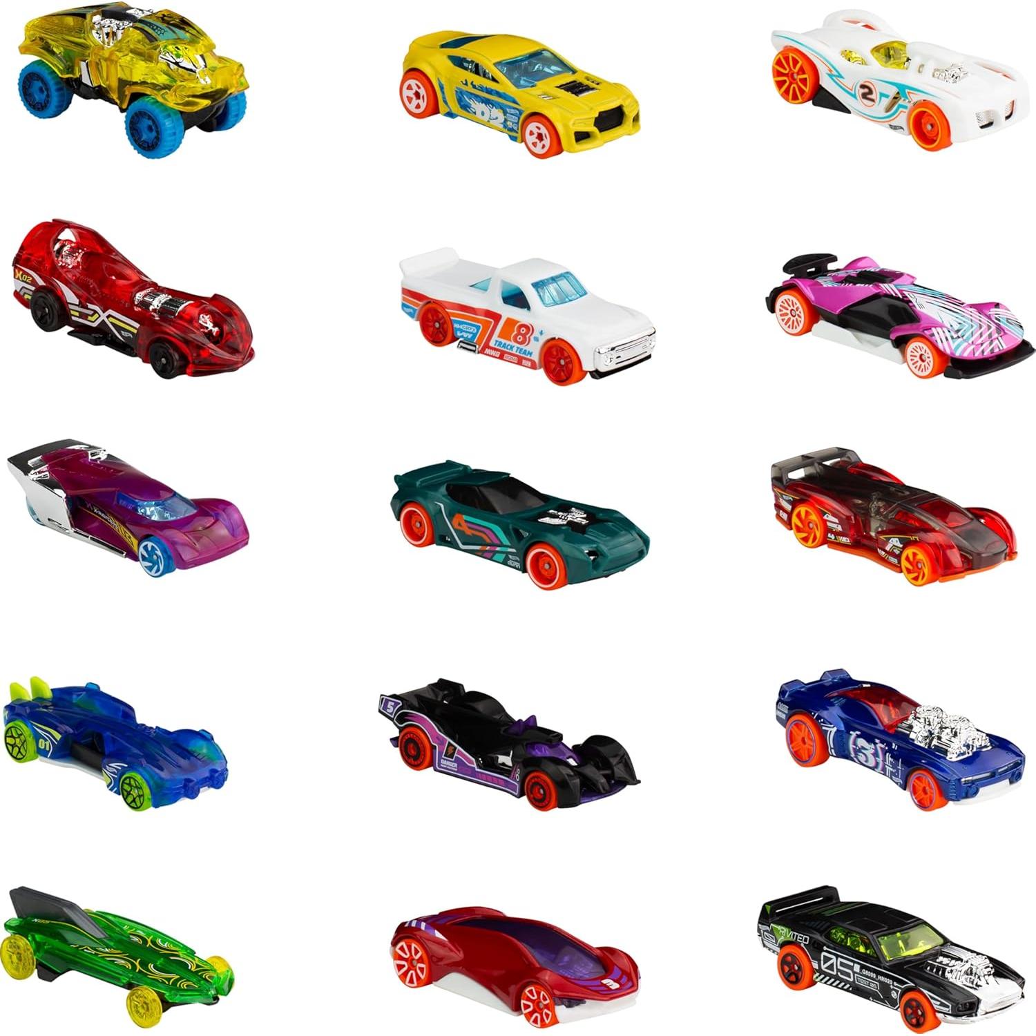 Paquete de 15 coches Hot Wheels Mattel 3 temáticas 1:64