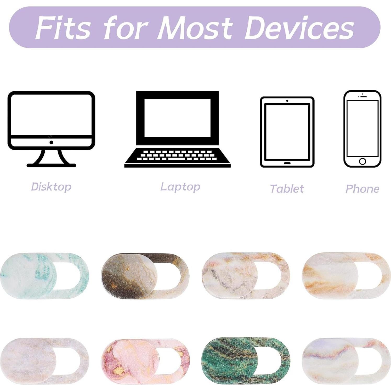 Cubierta de Privacidad Webcam JIYIN 8 Piezas Mármol Ultra Fina