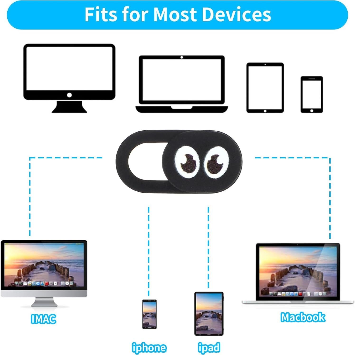 Cubierta de Cámara Web Deslizante Amabro 4PCS Ojo - Protección Privacidad