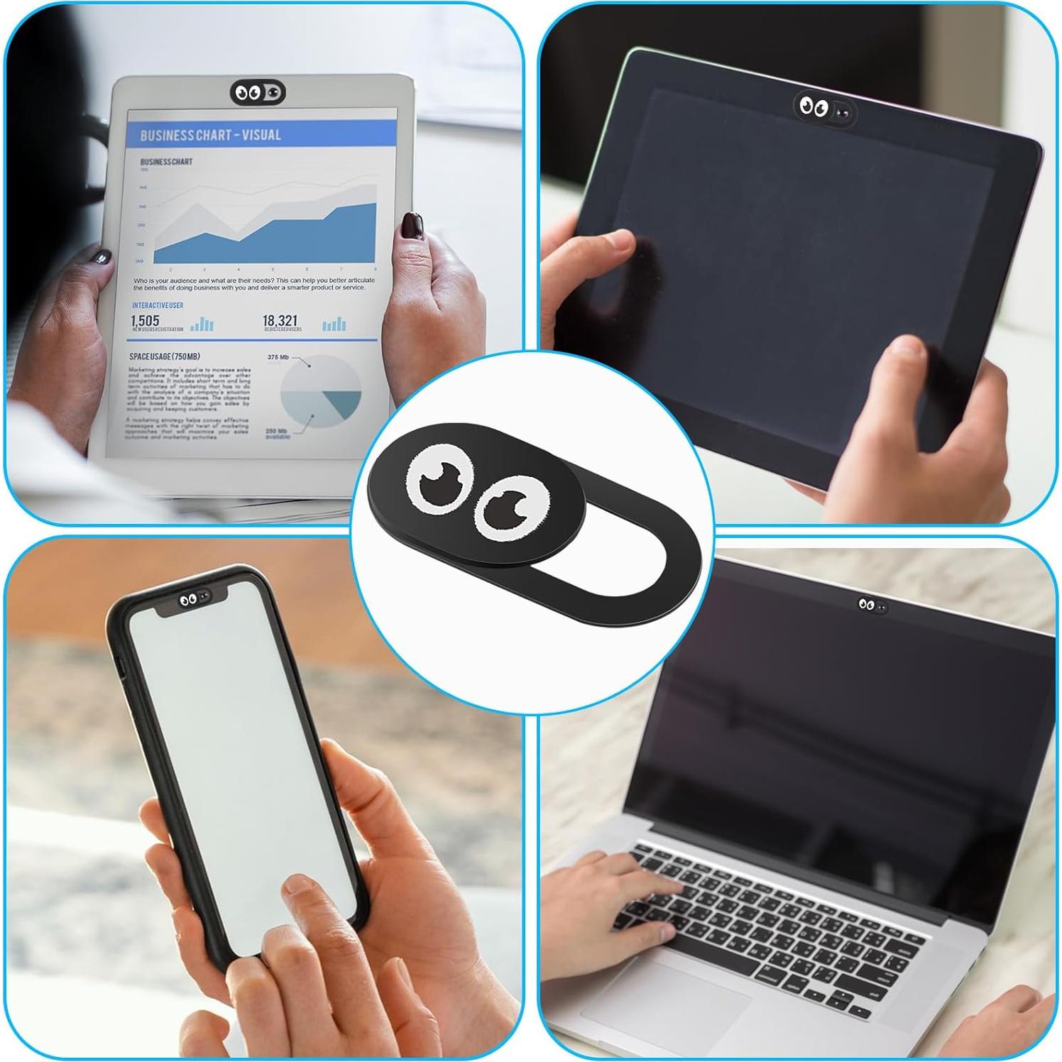 Cubierta de Cámara Web Deslizante Amabro 4PCS Ojo - Protección Privacidad