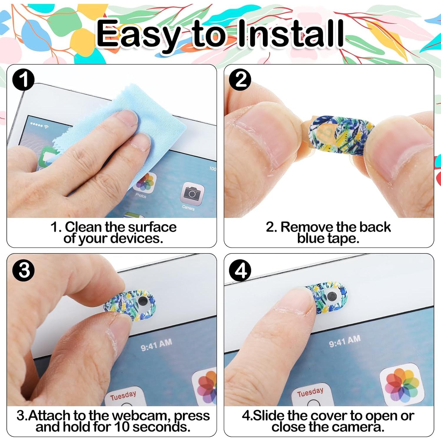 10 Pcs Cubierta de Cámara para Laptop Qianyu Ultra Delgado