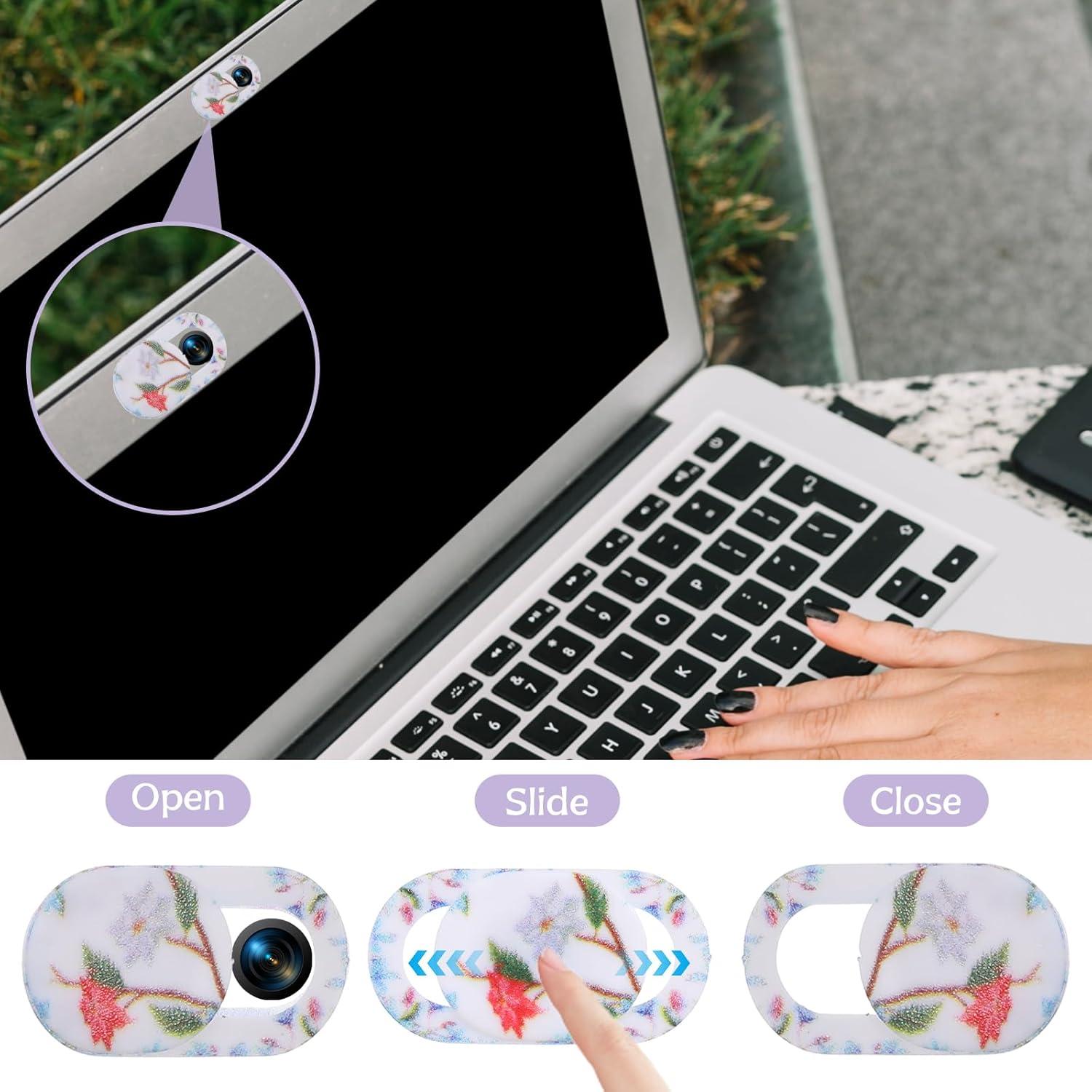 Cubierta de Webcam 8PCS Yuanchu Patrón Floral 0.08cm