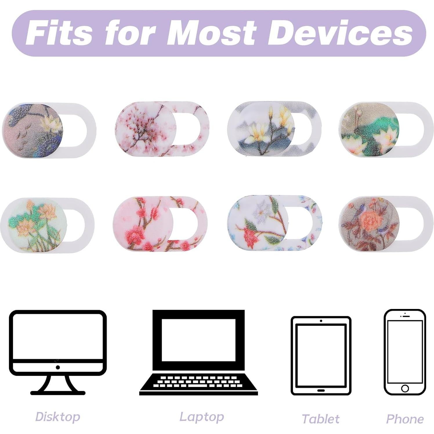 Cubierta de Webcam 8PCS Yuanchu Patrón Floral 0.08cm