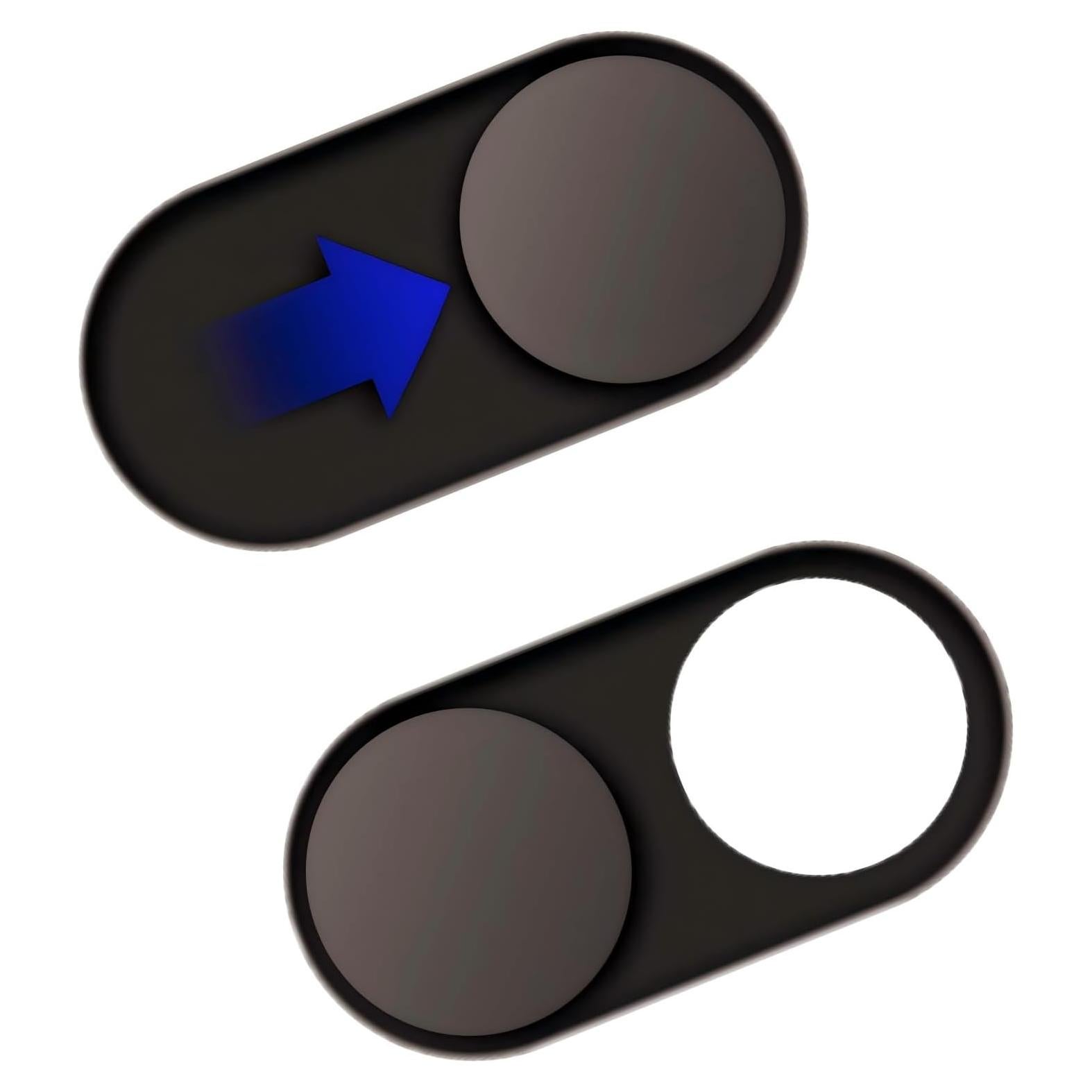 Cubierta de Webcam Magnética JiSiTeCai - Paquete de 2, Metal Negro