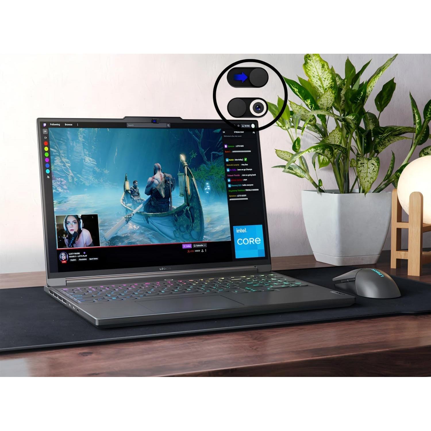 Cubierta de Webcam Magnética JiSiTeCai - Paquete de 2, Metal Negro