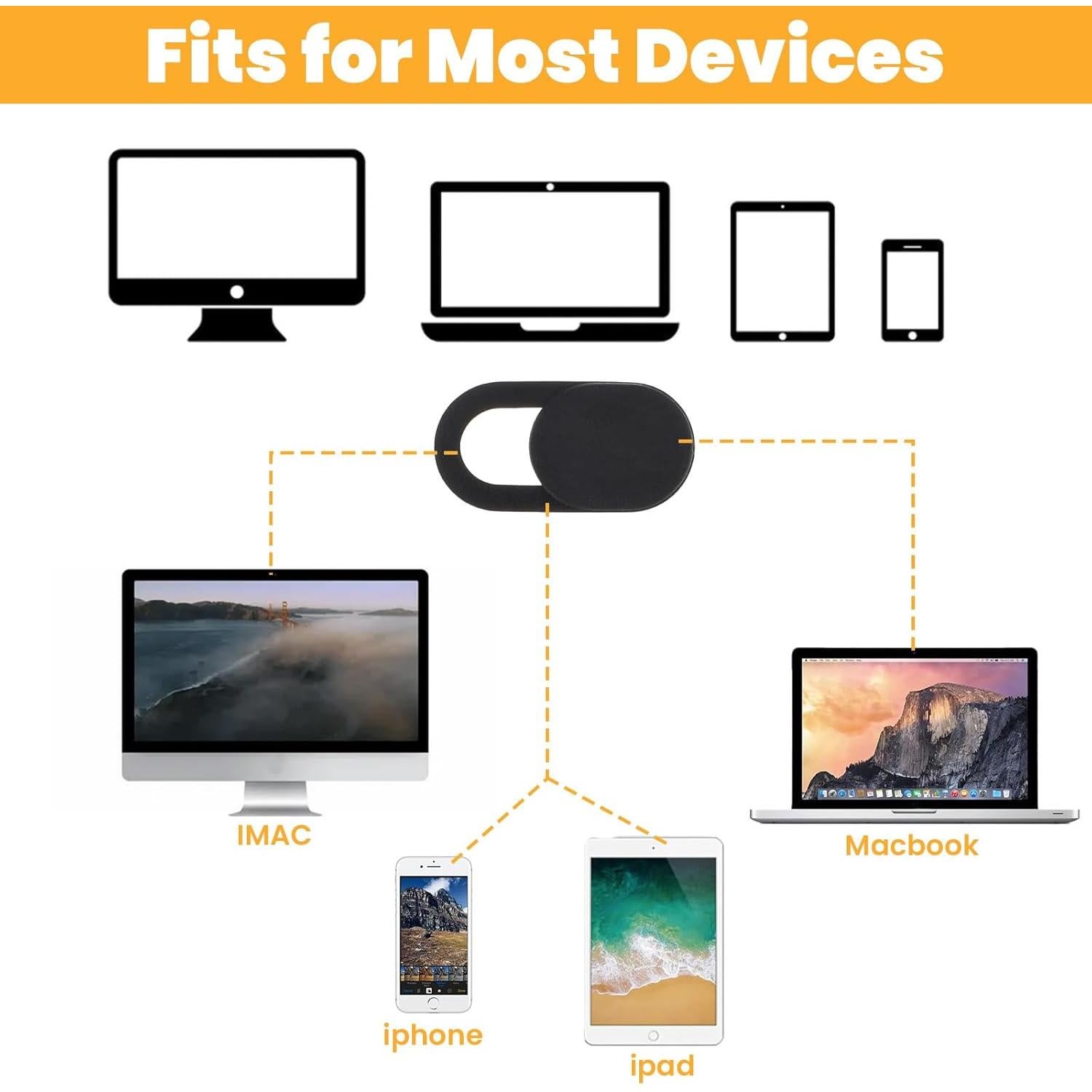 24 Pcs Cubierta de Webcam HJZHII Ultra Fina 1.8x0.9cm